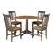 International Concepts Round Round 42 in. Dual Drop Leaf Dining Table with 4 Splatback Chairs in Hickory/Washed Coal, Wood K45-42DPT-27B-C10-4 - alternate 1